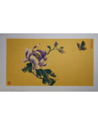 Pivoine mauve et papillon 1